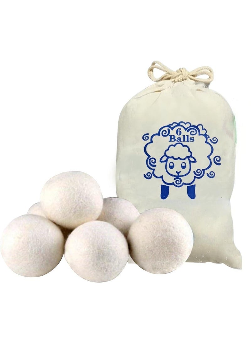 6 packs of wool drying balls, reusable as a natural fabric softener, reducing wrinkles and drying clothes faster, environmentally friendly - Image 1